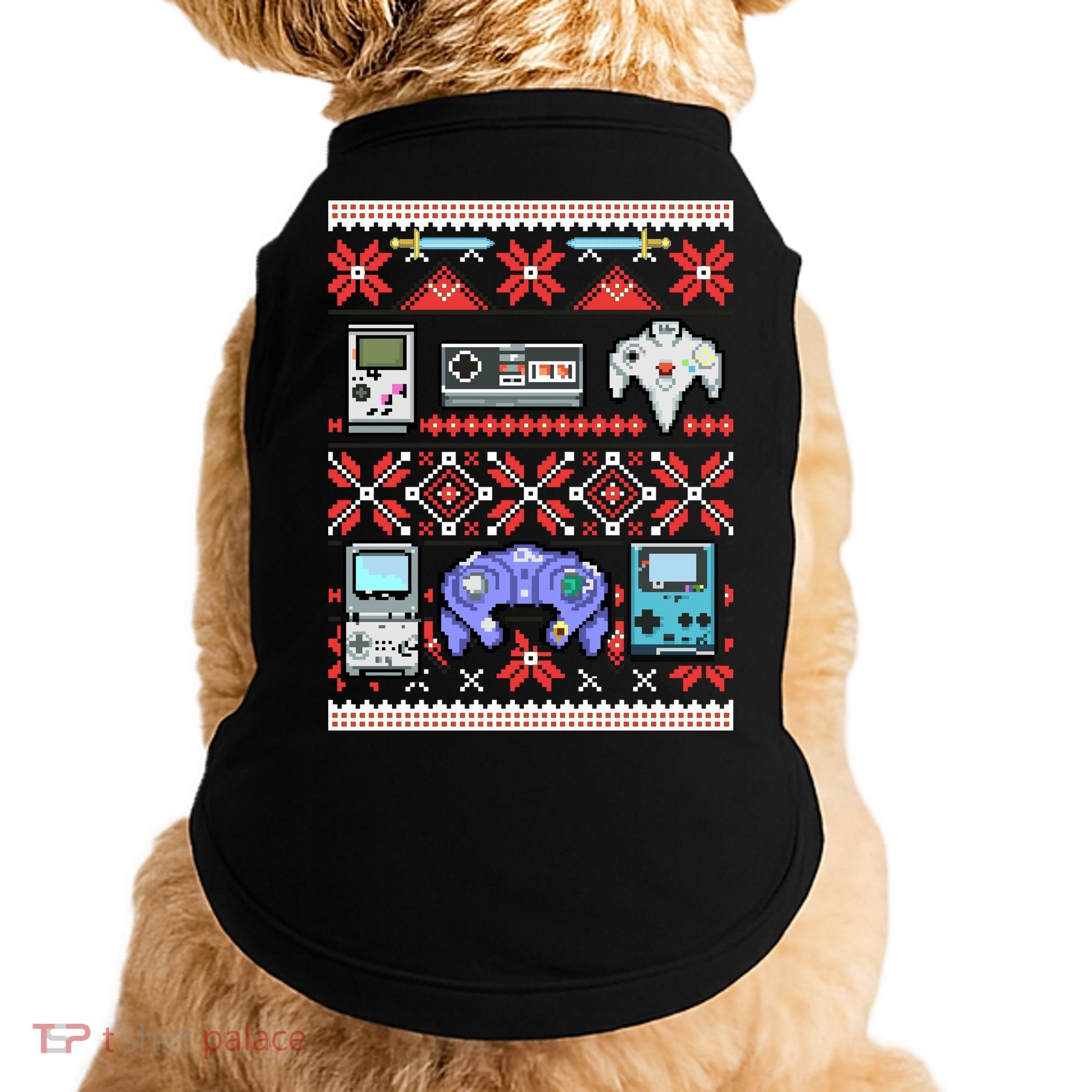 Retro Video Games Ugly Christmas Sweater Doggie Tank