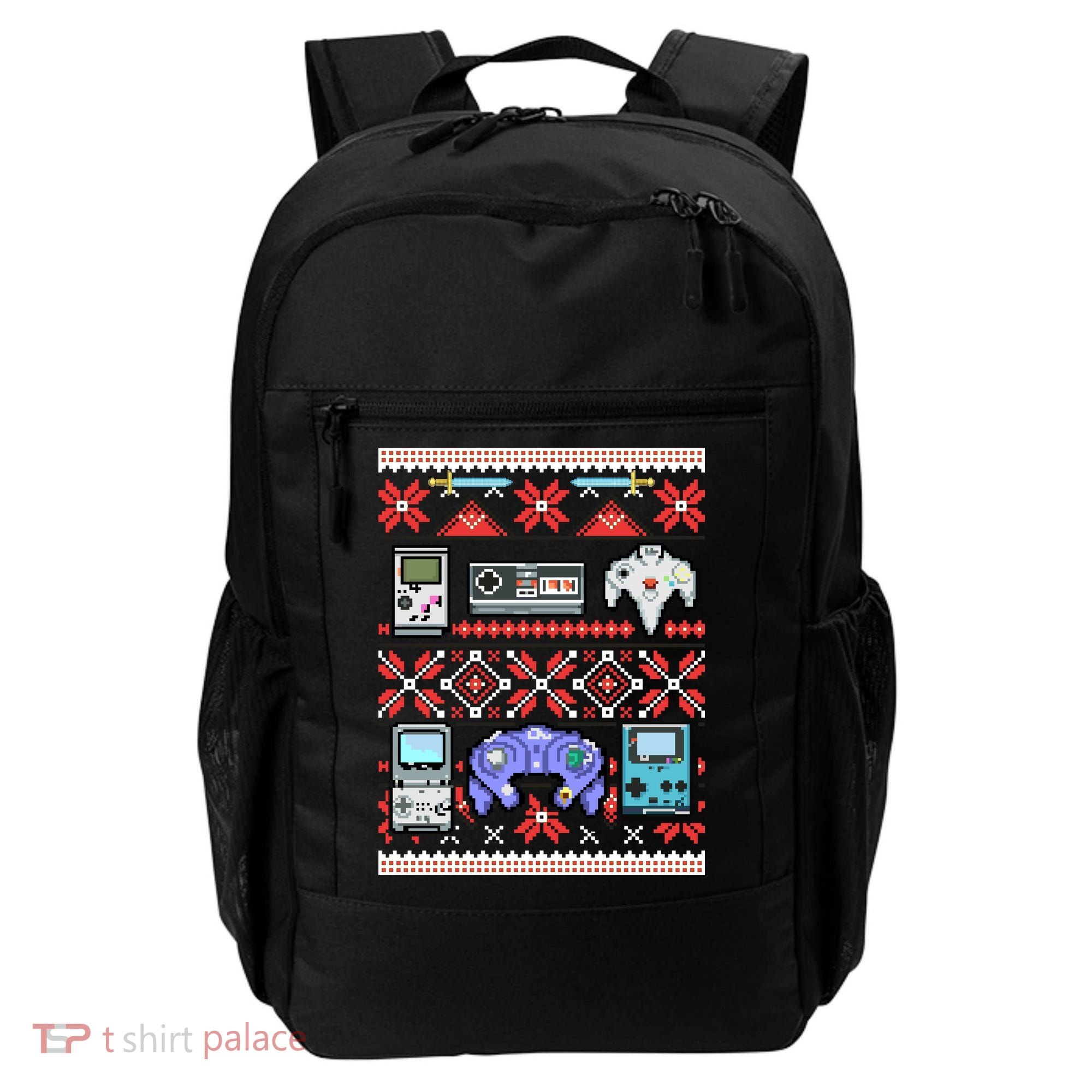 Retro Video Games Ugly Christmas Sweater Backpack