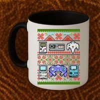 Retro Video Games Ugly Christmas Sweater Coffee Mug thumb 2