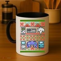 Retro Video Games Ugly Christmas Sweater Coffee Mug thumb 4