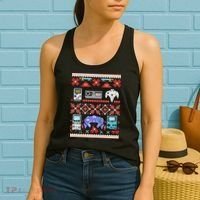 Retro Video Games Ugly Christmas Sweater Women's Tank Top thumb 2
