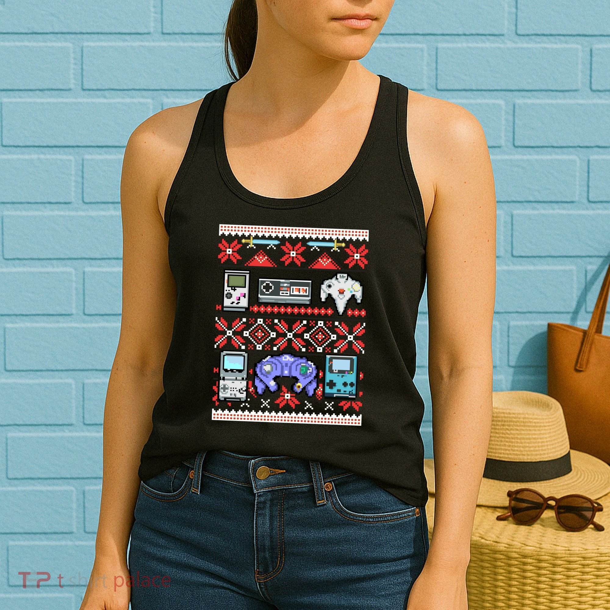 Retro Video Games Ugly Christmas Sweater Women's Tank Top