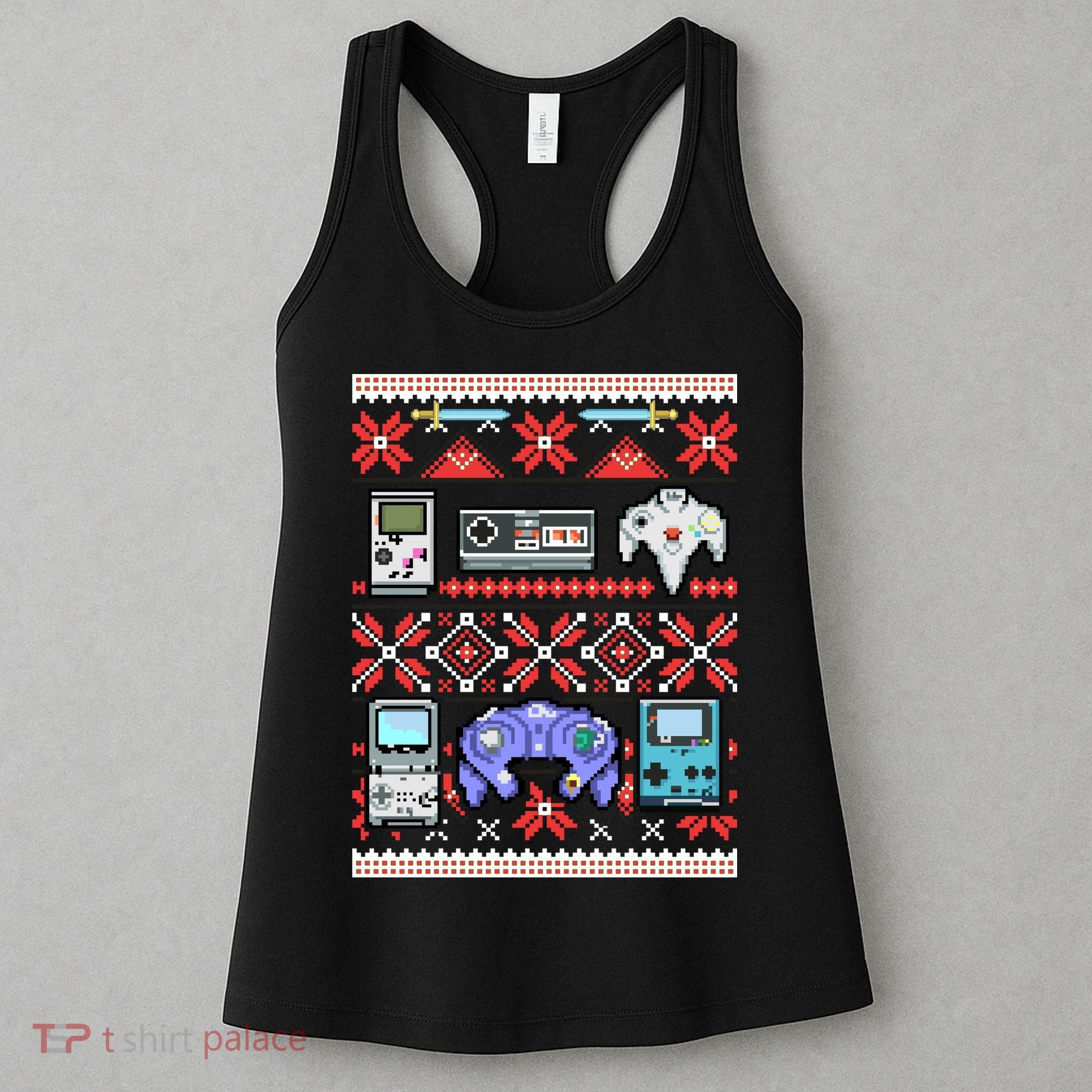 Retro Video Games Ugly Christmas Sweater Women's Tank Top