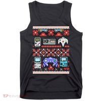 Retro Video Games Ugly Christmas Sweater Tank Top thumb 0