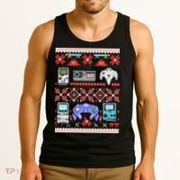 Retro Video Games Ugly Christmas Sweater Tank Top thumb 3