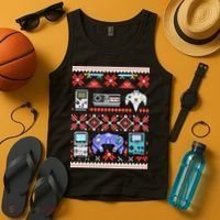 Retro Video Games Ugly Christmas Sweater Tank Top thumb 4