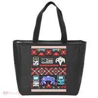 Retro Video Games Ugly Christmas Sweater Tote Bag thumb 0