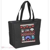 Retro Video Games Ugly Christmas Sweater Tote Bag thumb 2