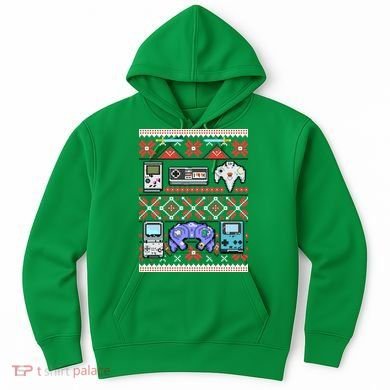 Retro Video Games Ugly Christmas Sweater Hoodie