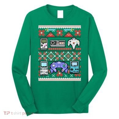 Retro Video Games Ugly Christmas Sweater Long Sleeve Shirt