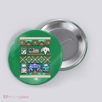 Retro Video Games Ugly Christmas Sweater Button thumb 0