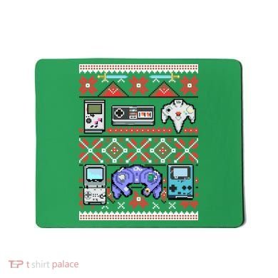 Retro Video Games Ugly Christmas Sweater Mousepad