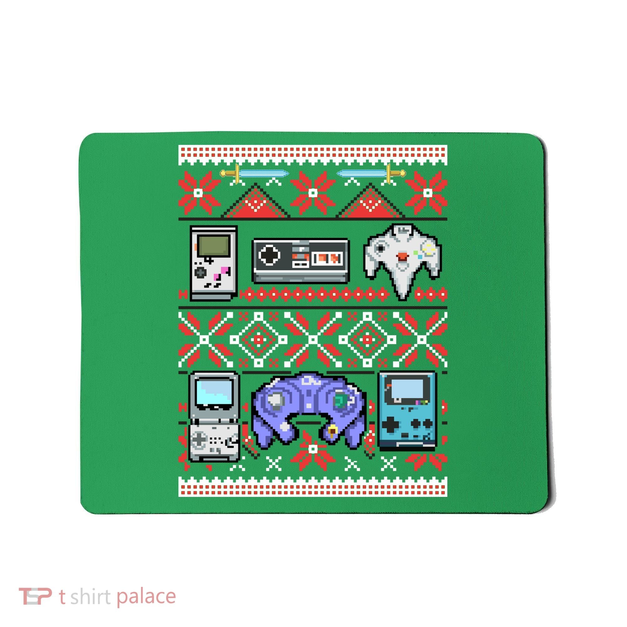 Retro Video Games Ugly Christmas Sweater Mousepad