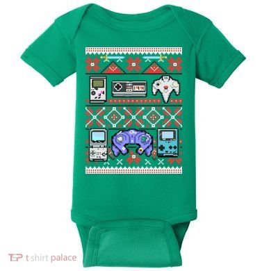 Retro Video Games Ugly Christmas Sweater Baby Bodysuit
