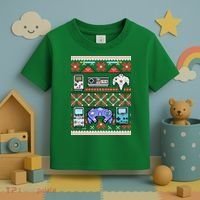 Retro Video Games Ugly Christmas Sweater Toddler T-Shirt thumb 3