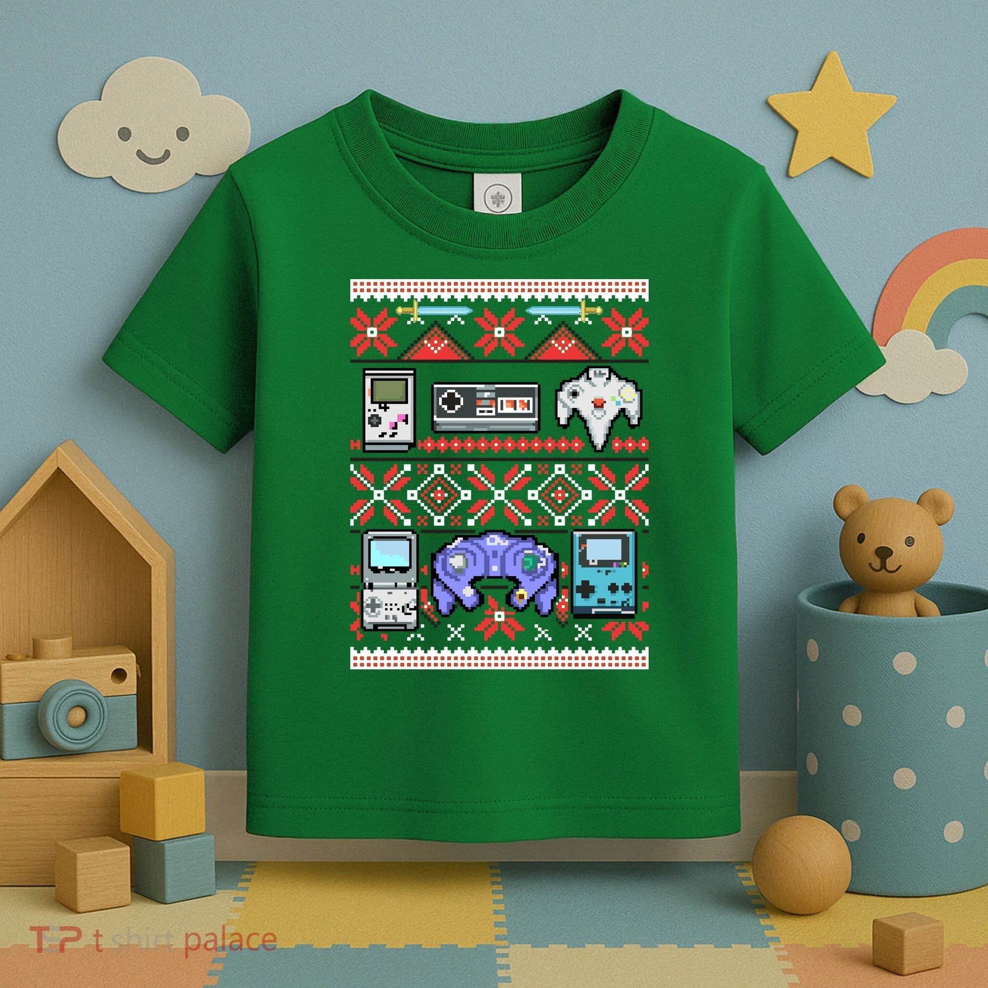 Retro Video Games Ugly Christmas Sweater Toddler T-Shirt