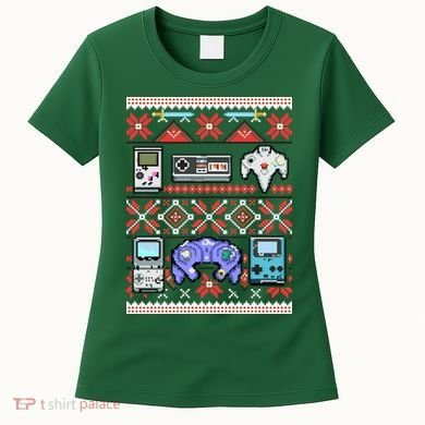 Retro Video Games Ugly Christmas Sweater Women's T-Shirt
