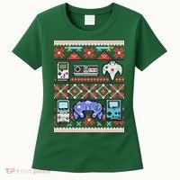 Retro Video Games Ugly Christmas Sweater Women's T-Shirt thumb 0