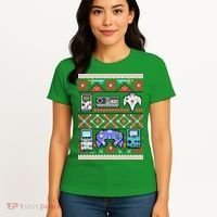 Retro Video Games Ugly Christmas Sweater Women's T-Shirt thumb 4
