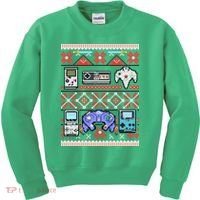 Retro Video Games Ugly Christmas Sweater Kids Sweatshirt thumb 0