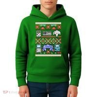 Retro Video Games Ugly Christmas Sweater Kids Hoodie thumb 4