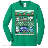 Retro Video Games Ugly Christmas Sweater Kids Long Sleeve Shirt thumb 0