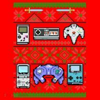 Retro Video Games Ugly Christmas Sweater Santa Hat thumb 1