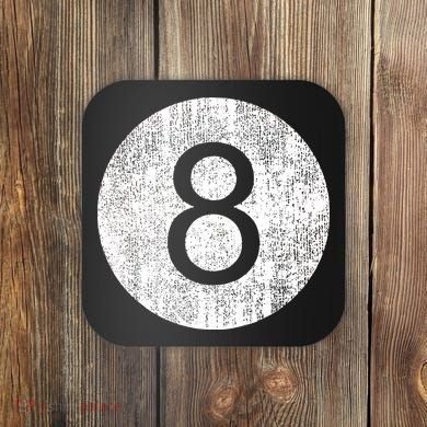 Retro Vintage 8 Ball Logo Coaster