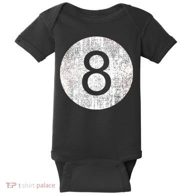 Retro Vintage 8 Ball Logo Baby Bodysuit