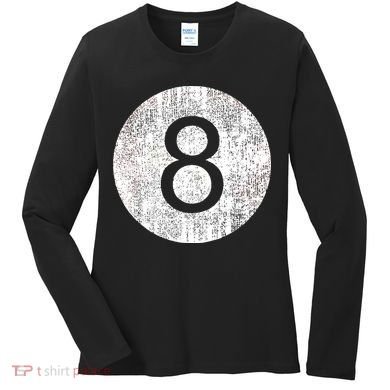 Retro Vintage 8 Ball Logo Women's Long Sleeve Shirt