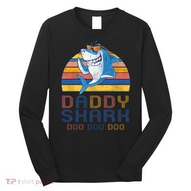 Retro Vintage Daddy Shark Doo Long Sleeve Shirt