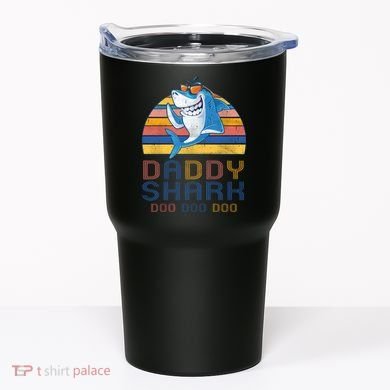 Retro Vintage Daddy Shark Doo Tumbler
