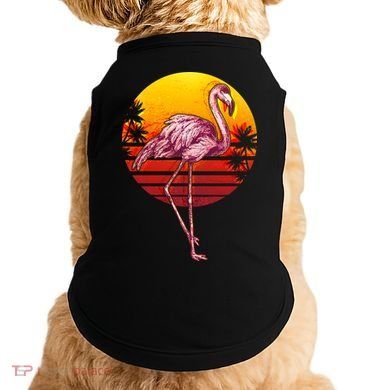 Retro Vintage Flamingo  Doggie Tank