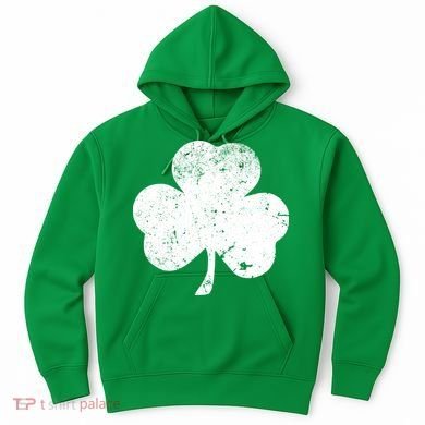 Retro Vintage Irish Distressed Shamrock St. Patrick's Day Hoodie