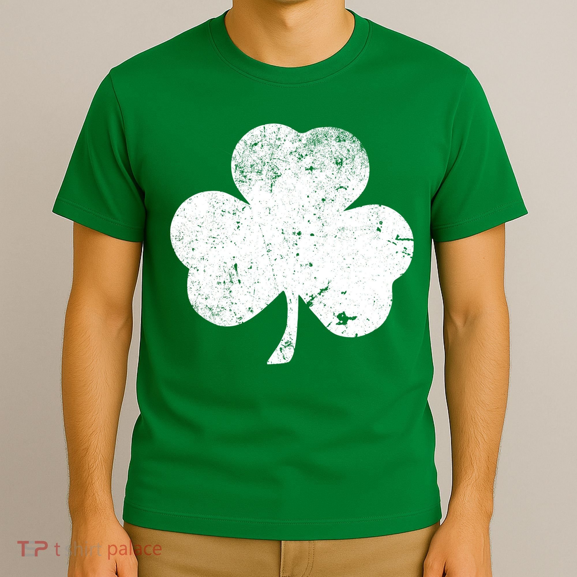Retro Vintage Irish Distressed Shamrock St. Patrick's Day T-Shirt