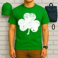 Retro Vintage Irish Distressed Shamrock St. Patrick's Day T-Shirt thumb 6