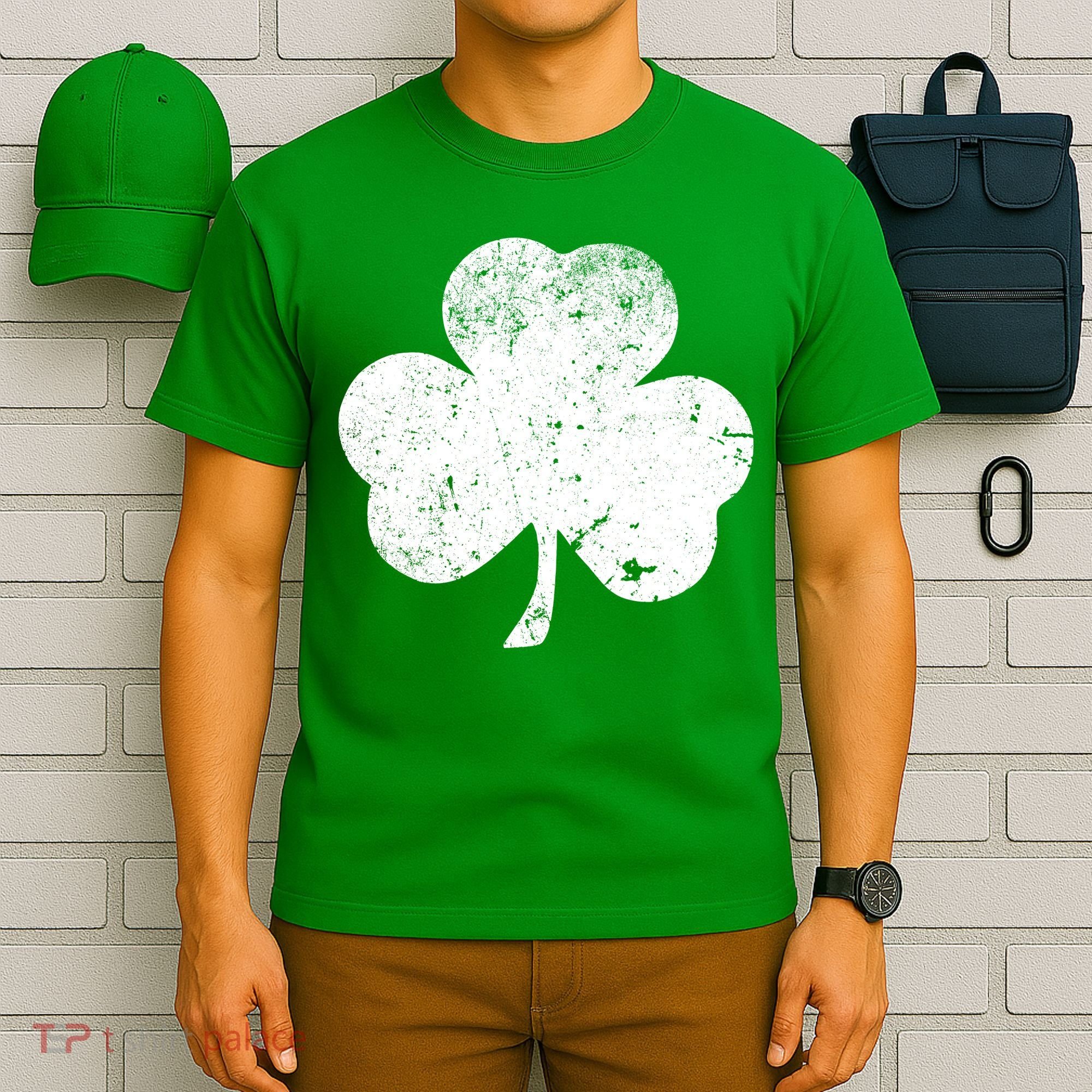 Retro Vintage Irish Distressed Shamrock St. Patrick's Day T-Shirt