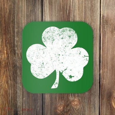 Retro Vintage Irish Distressed Shamrock St. Patrick's Day Coaster