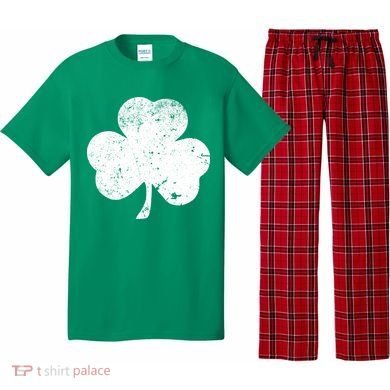 Retro Vintage Irish Distressed Shamrock St. Patrick's Day Pajama Set