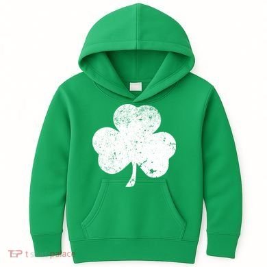 Retro Vintage Irish Distressed Shamrock St. Patrick's Day Kids Hoodie