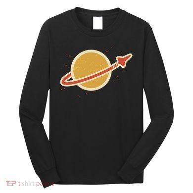 Retro Vintage Planet Space Shuttle Logo Long Sleeve Shirt