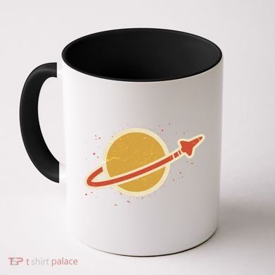 Retro Vintage Planet Space Shuttle Logo Coffee Mug