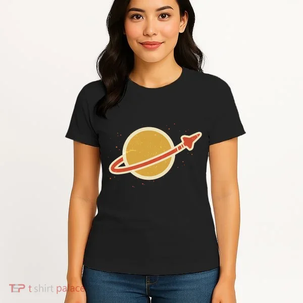 Retro Vintage Planet Space Shuttle Logo Women's T-Shirt