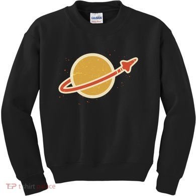 Retro Vintage Planet Space Shuttle Logo Kids Sweatshirt