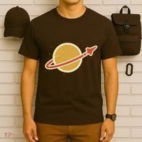Retro Vintage Planet Space Shuttle Logo T-Shirt thumb 6