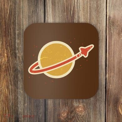 Retro Vintage Planet Space Shuttle Logo Coaster