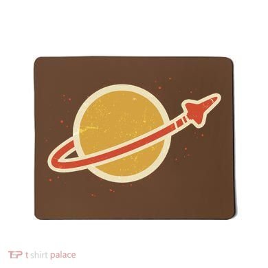Retro Vintage Planet Space Shuttle Logo Mousepad