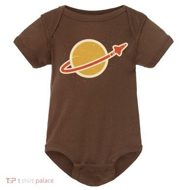 Retro Vintage Planet Space Shuttle Logo Baby Bodysuit