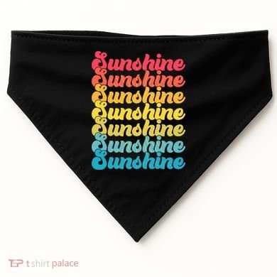 Retro Vintage Sunshine Sun Text USA-Made Doggie Bandana