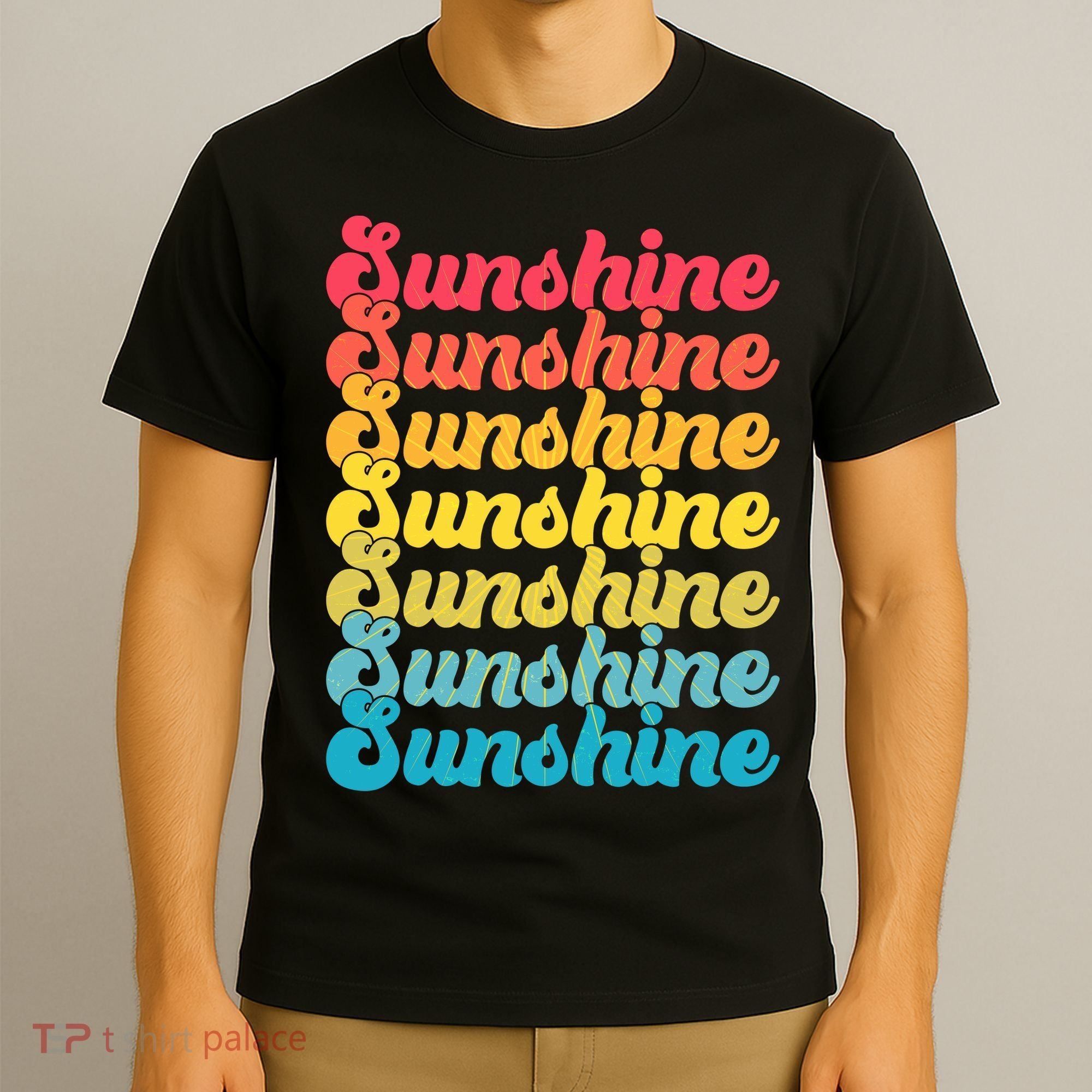 Retro Vintage Sunshine Sun Text T-Shirt